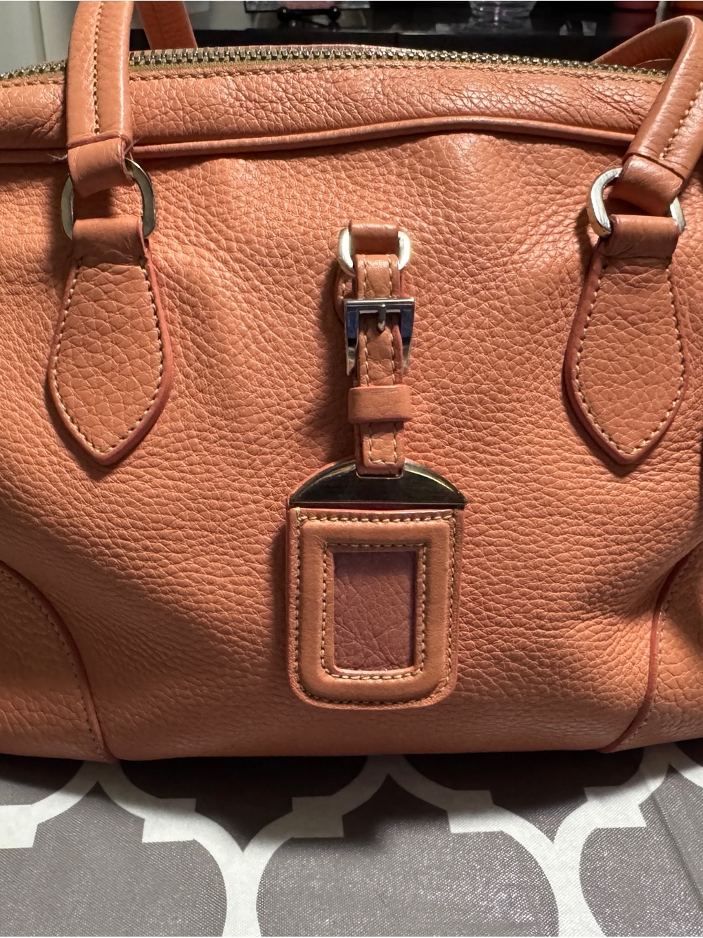 Prada Pink Pebbled Leather Bowler/Bauletto Bag